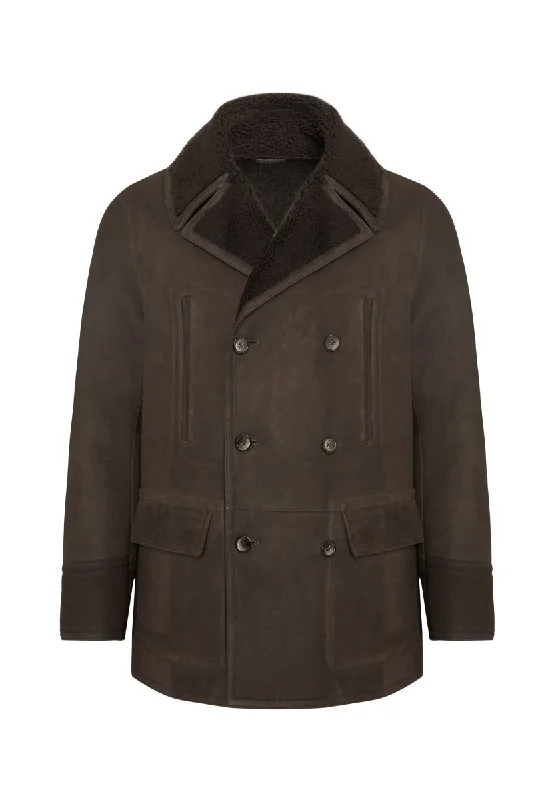 Anthony Shearling Double Breasted Coat