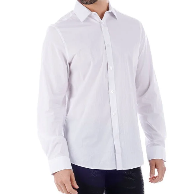 Barabas Clean White Button Up Shirt