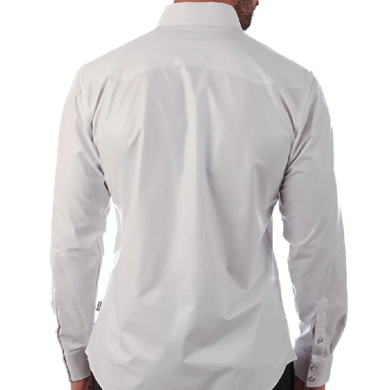 Barabas White Bright Polish Button Up Shirt