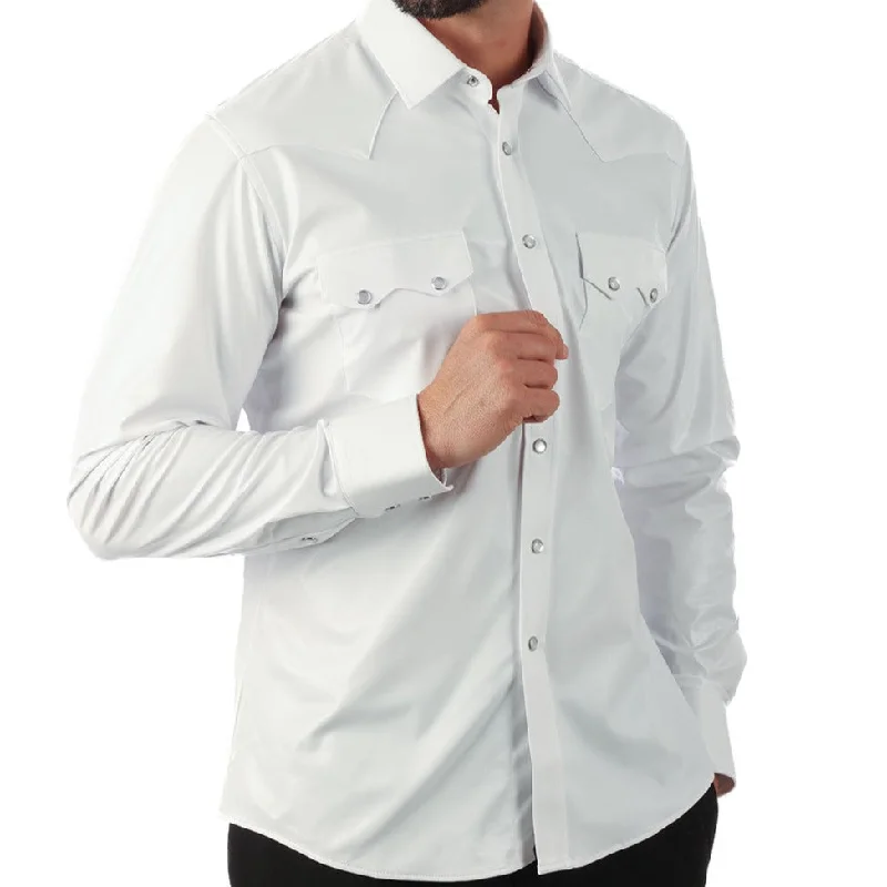 Barabas White Bright Polish Button Up Shirt