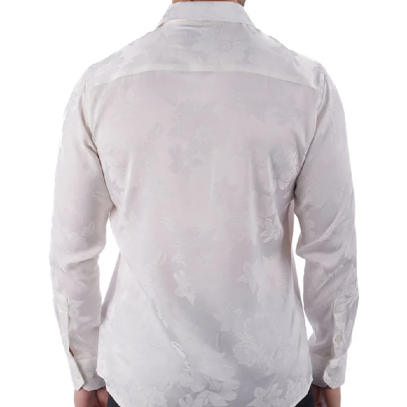 Barabas White Floral Button Up Shirt