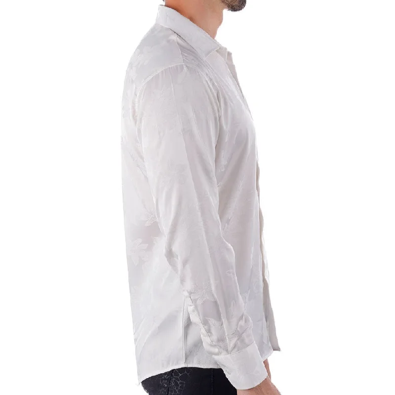 Barabas White Floral Button Up Shirt