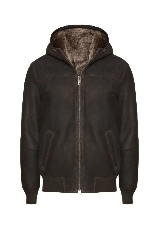 Carlo Toscana Shearling Jacket wiht Hood