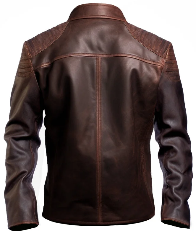 Daniel Brown Distressed Leather Jacket