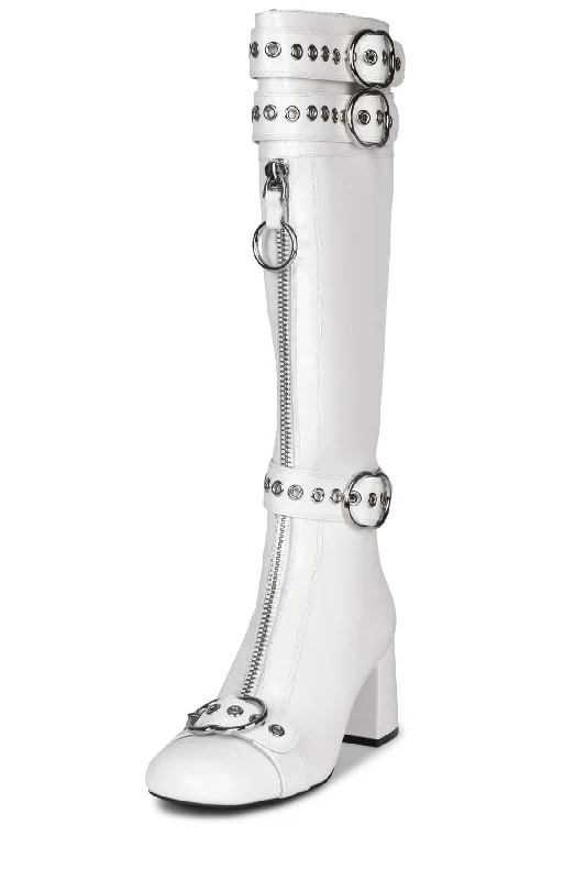 Jeffrey Campbell Women's White Jenine Knee High Boot