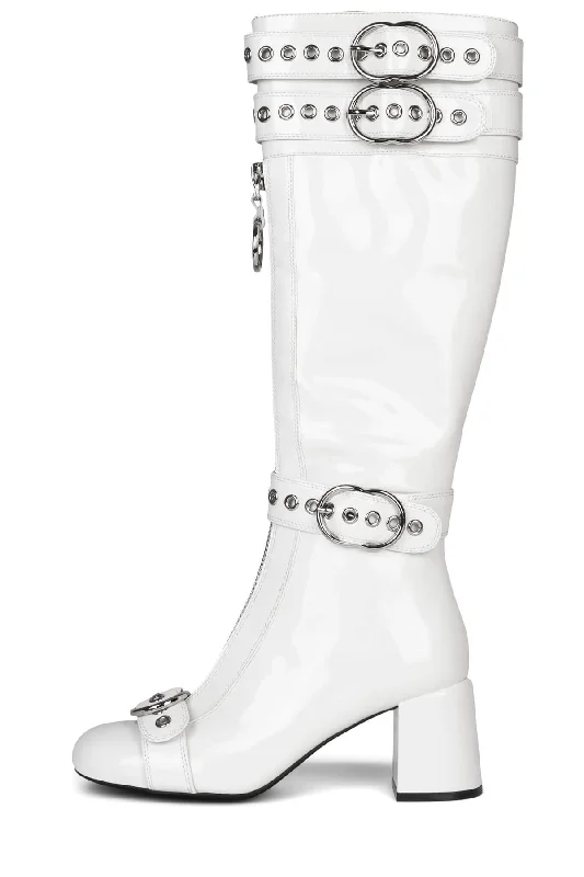 Jeffrey Campbell Women's White Jenine Knee High Boot