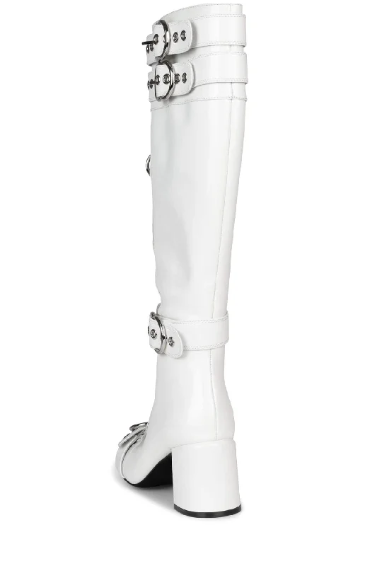 Jeffrey Campbell Women's White Jenine Knee High Boot