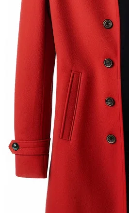 Men Stylish Red Wool Coat