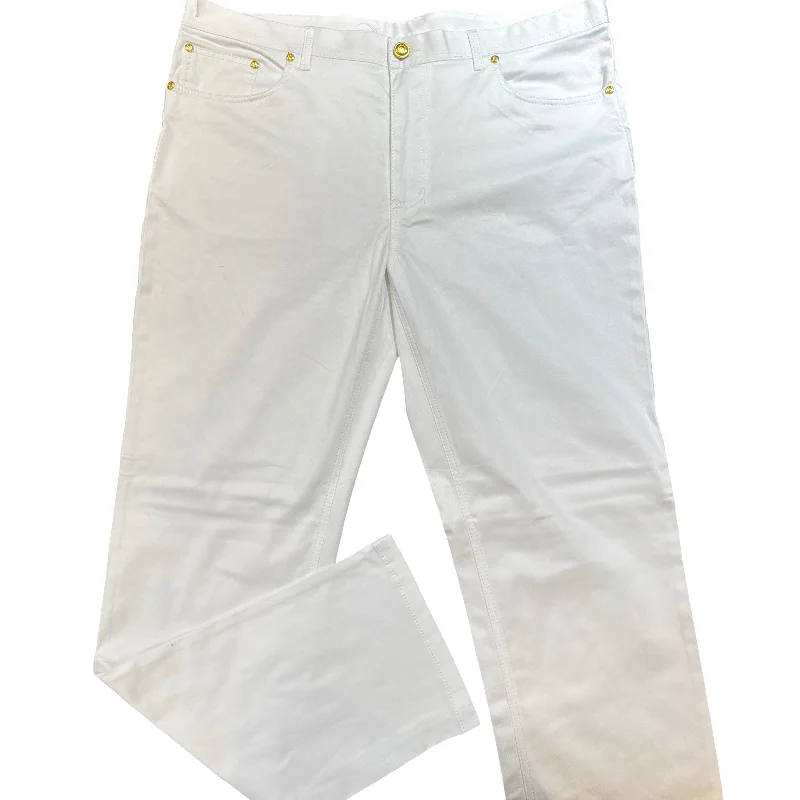 Prestige White Yellow Greek Key Crystal High End Pants