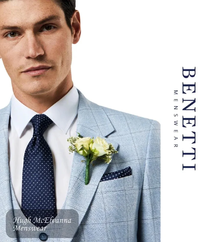 Benetti Suit Jacket 'ANDREW' Sky Blue Check TAILORED FIT