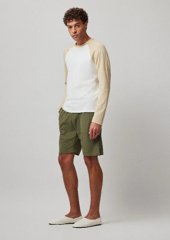 Pique Shorts with Tipping - Army