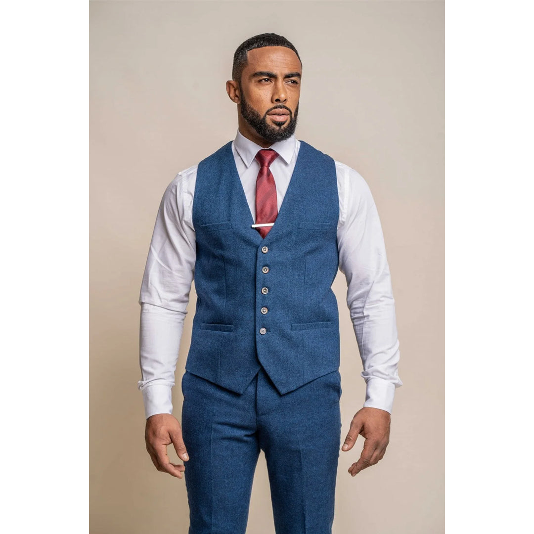 Orson - Men's Blue Tweed Waistcoat