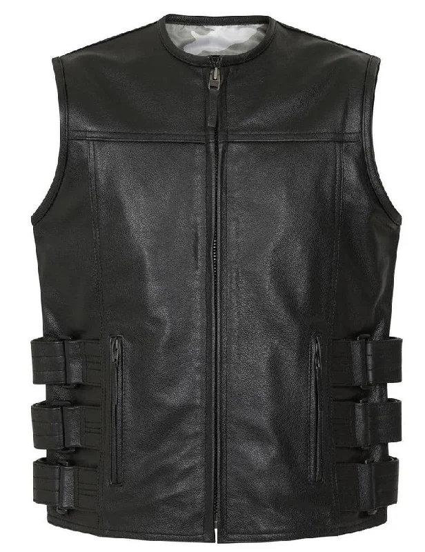 Enforcer Leather Tactical Style Biker Vest