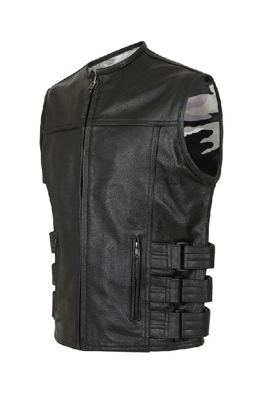 Enforcer Leather Tactical Style Biker Vest