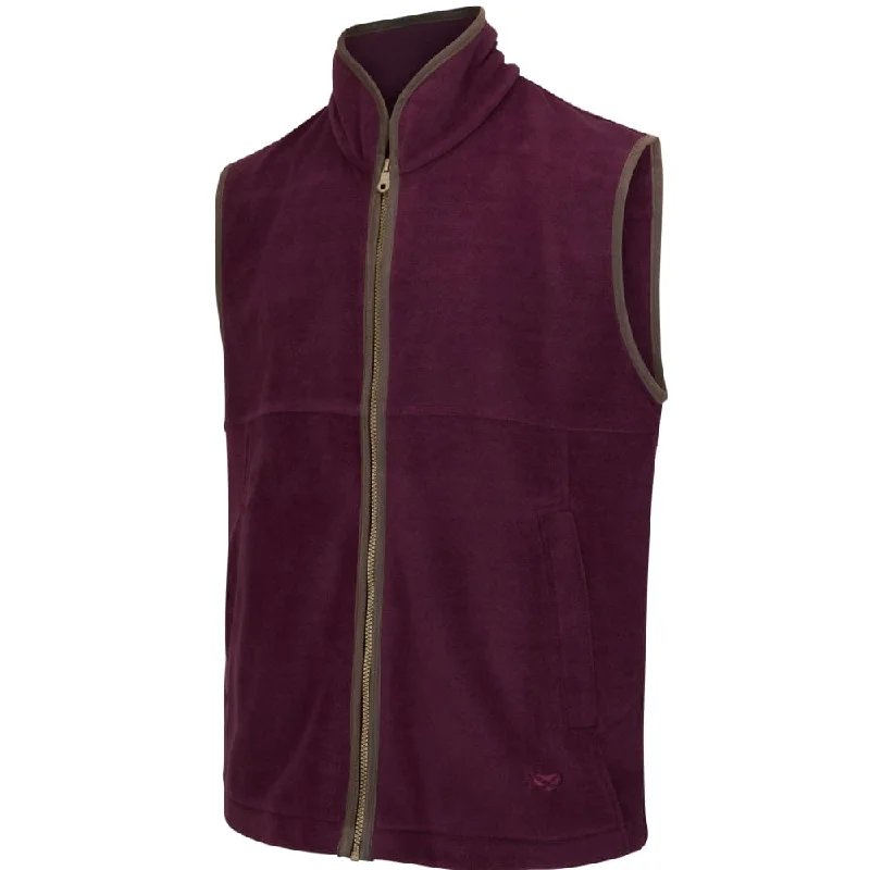 Hoggs Of Fife Men's Stenton Technical Fleece Gilet Merlot