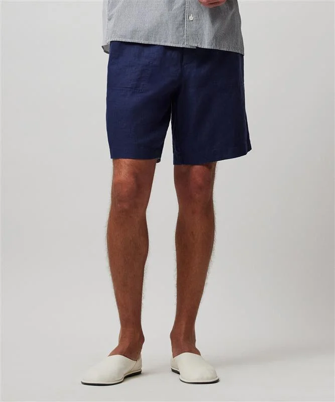 Linen Pull-On Shorts - Ink