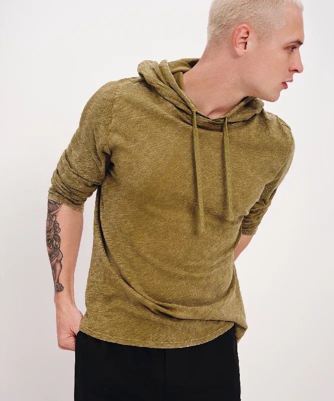 Slub Jersey with Chroma Wash Long Sleeve Hoodie - Juniper