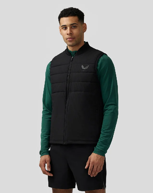 Men’s Apex Breathable Woven Hybrid Quilted Gilet - Black