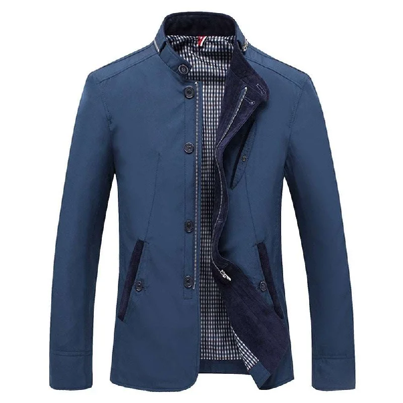 Men's Blazer Spring Autumn Business Casual Stand Collar Coat