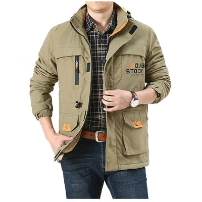 Men's Bomber Winter Jackets Casual Hiking Windbreaker Hooded Coats