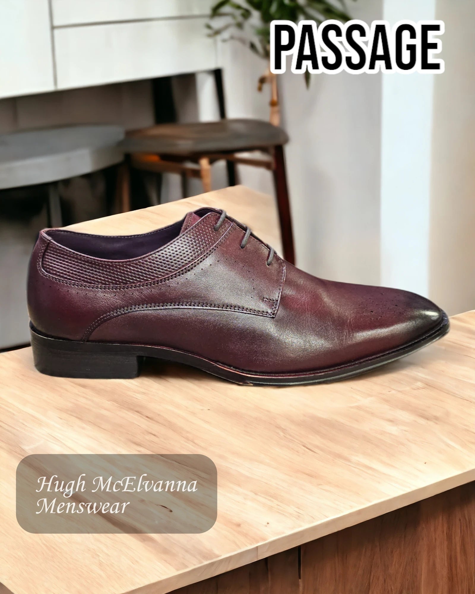 Passage BURGUNDY Laced Shoes - JH-Esco