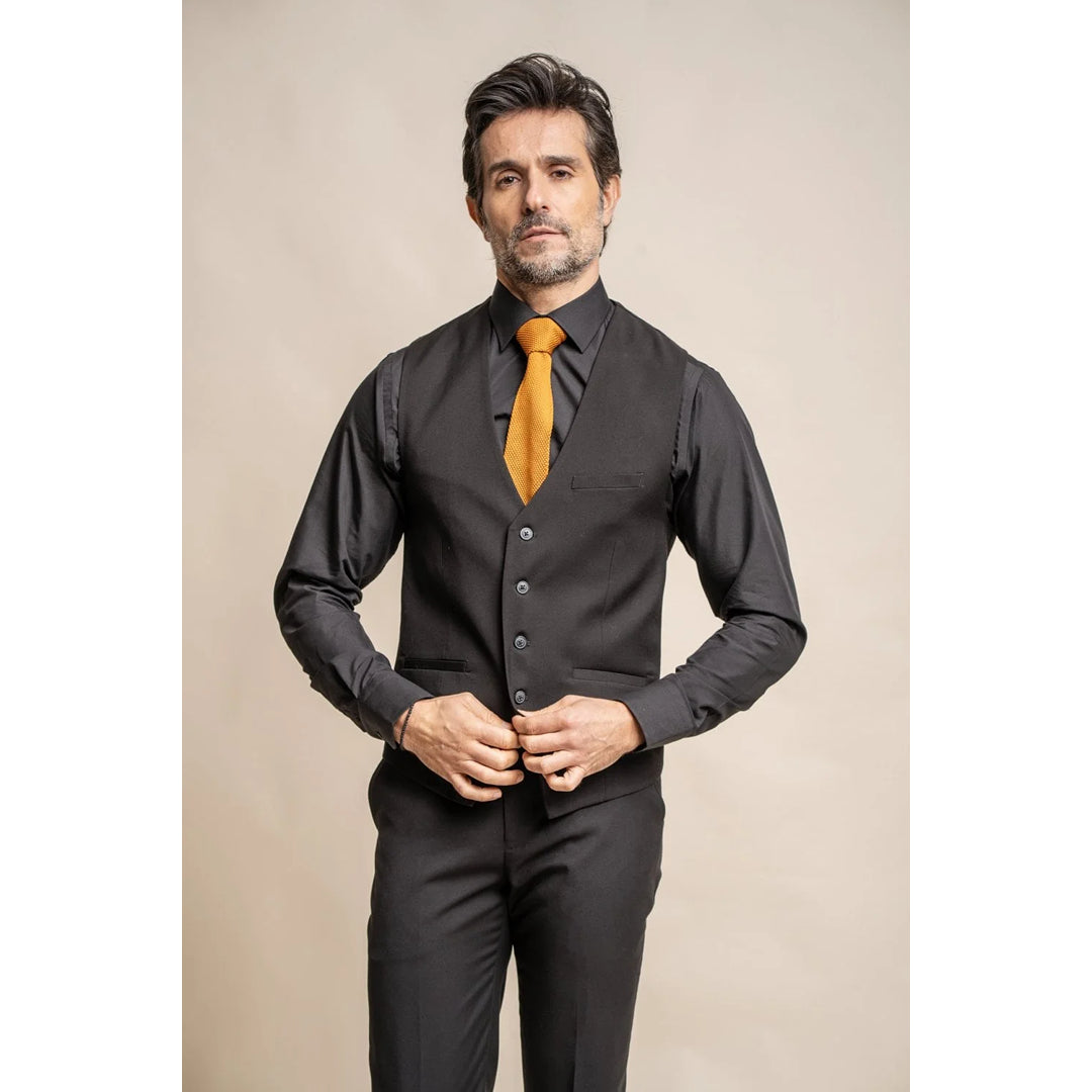 Marco - Men's Classic Black Waistcoat