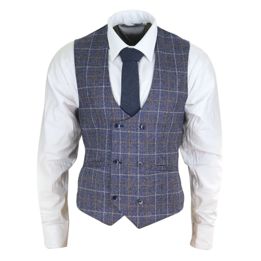 Men's Double Breasted Waistcoat 1920s Blinders Pocket Chain