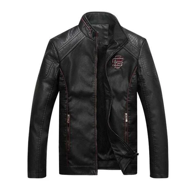 Men's Leather Suede Jacket Fashion Autumn Motorcycle PU Leather