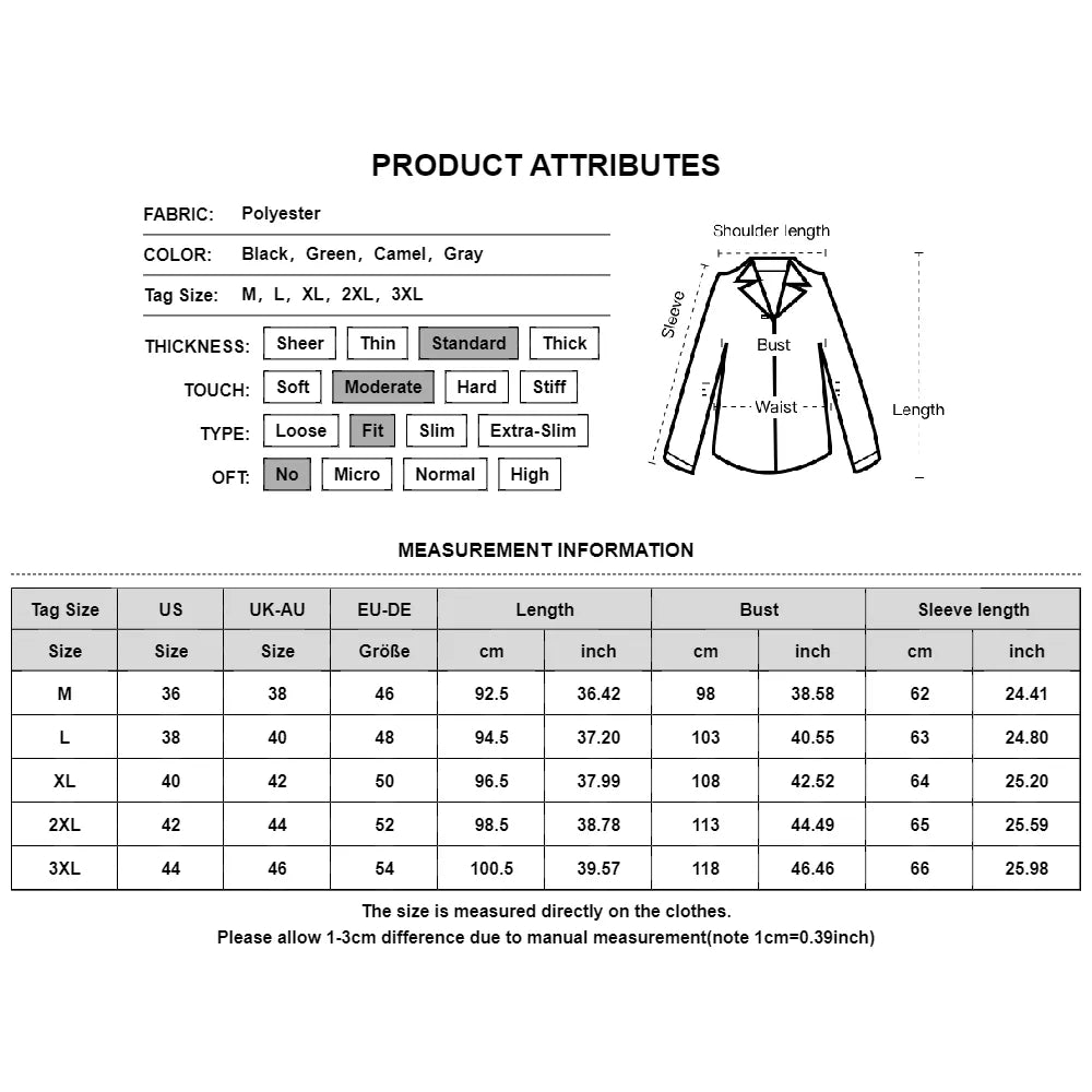 Men's Woolen Winter Coat Fashion Lapel Single Breasted Style Coat