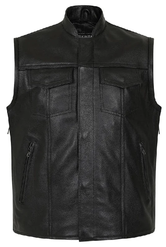 Reyes Leather Expandable Biker Vest