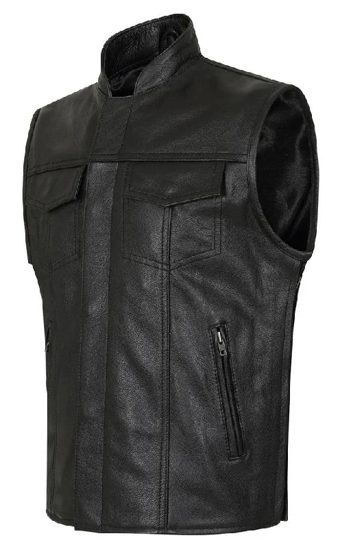 Reyes Leather Expandable Biker Vest