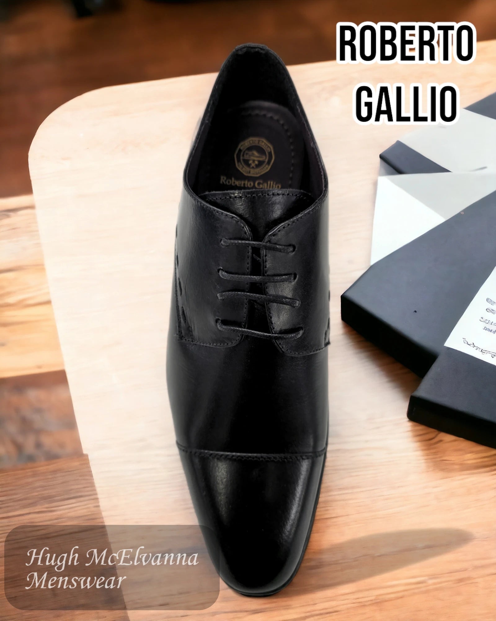 Roberto Gallio BLACK Laced Shoes - TIMOTHY