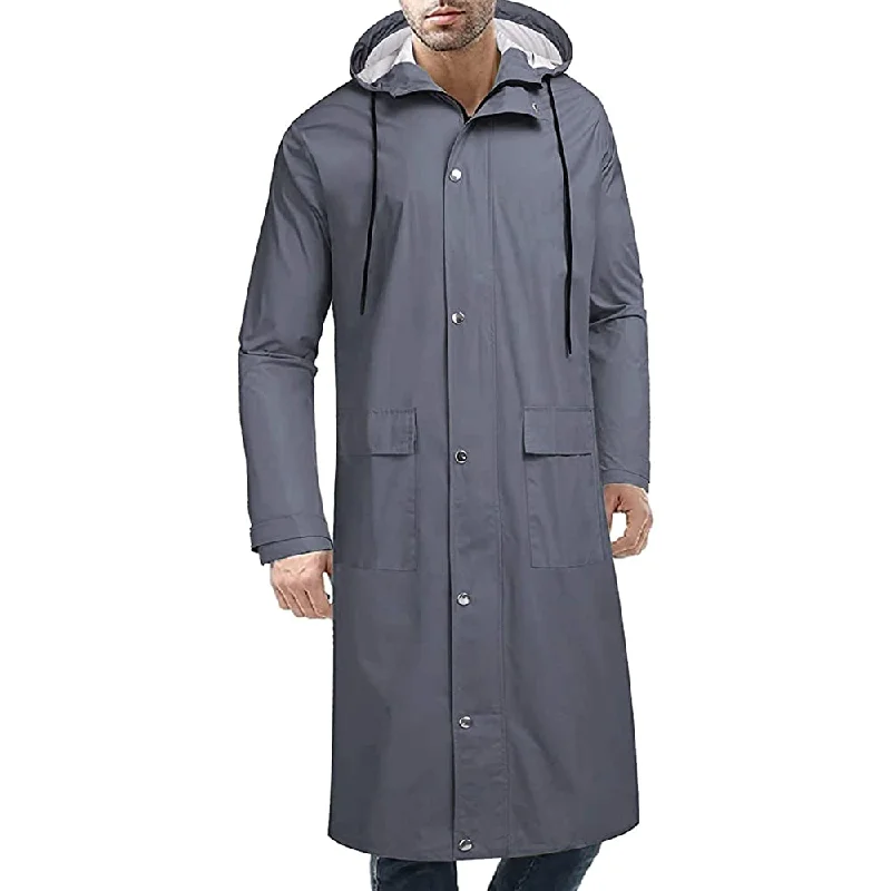 Romano nx 100% Waterproof Heavy Duty Double Layer Hooded Long Raincoat Men in a Storage Bag