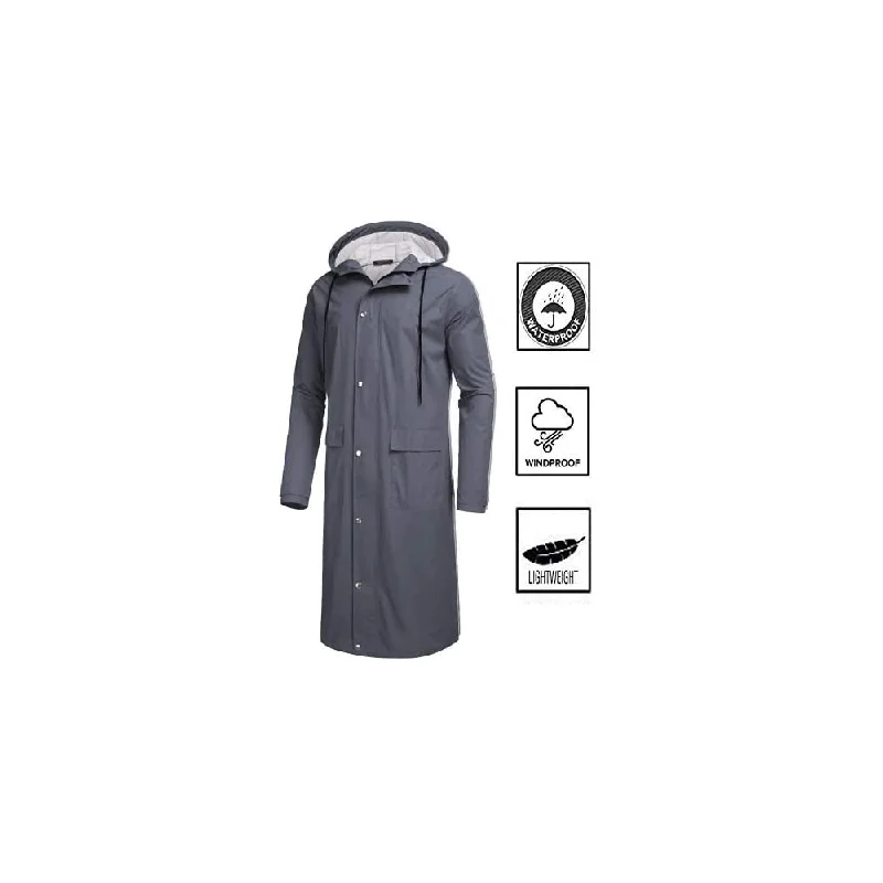 Romano nx 100% Waterproof Heavy Duty Double Layer Hooded Long Raincoat Men in a Storage Bag