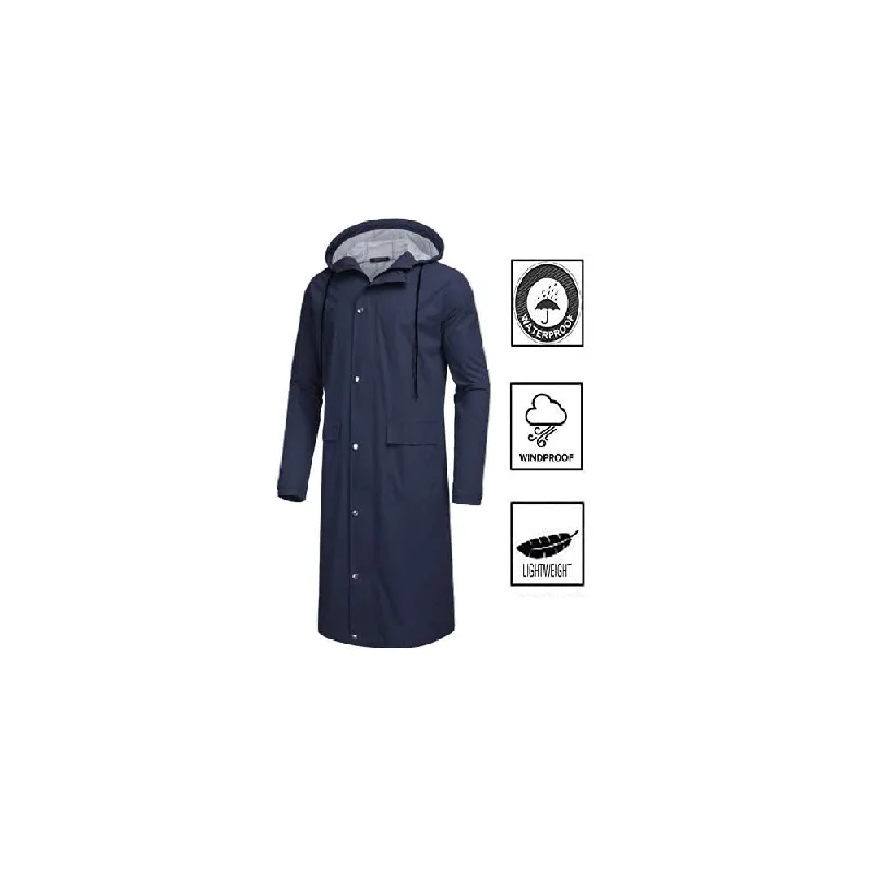 Romano nx 100% Waterproof Heavy Duty Double Layer Hooded Long Raincoat Men in a Storage Bag