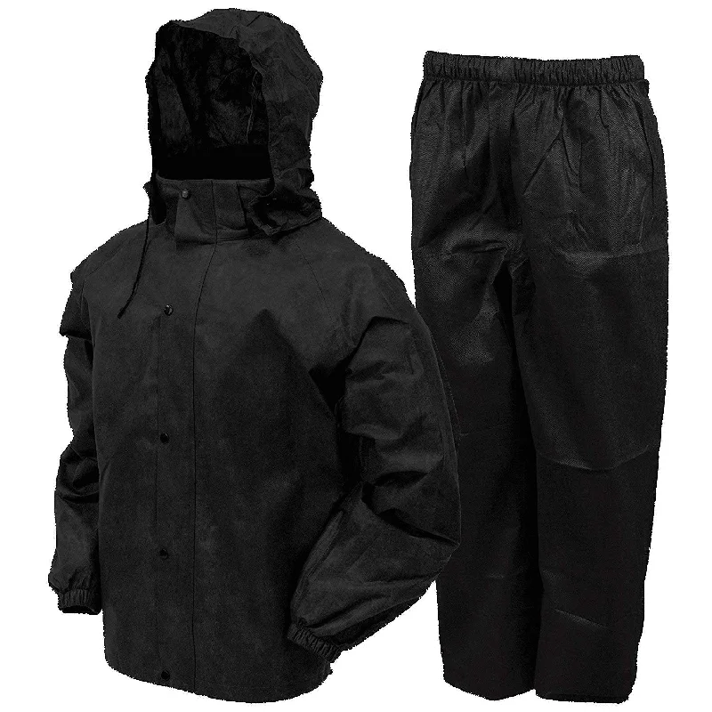 Romano nx 100% Waterproof Heavy Duty Double Layer Hooded Rain Coat Men with Jacket and Pant in a Storage Bag