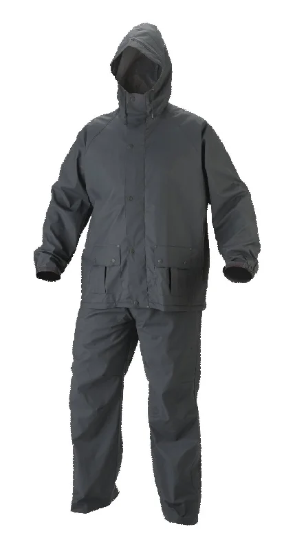 Romano nx 100% Waterproof Heavy Duty Double Layer Hooded Rain Coat Men with Jacket and Pant in a Storage Bag