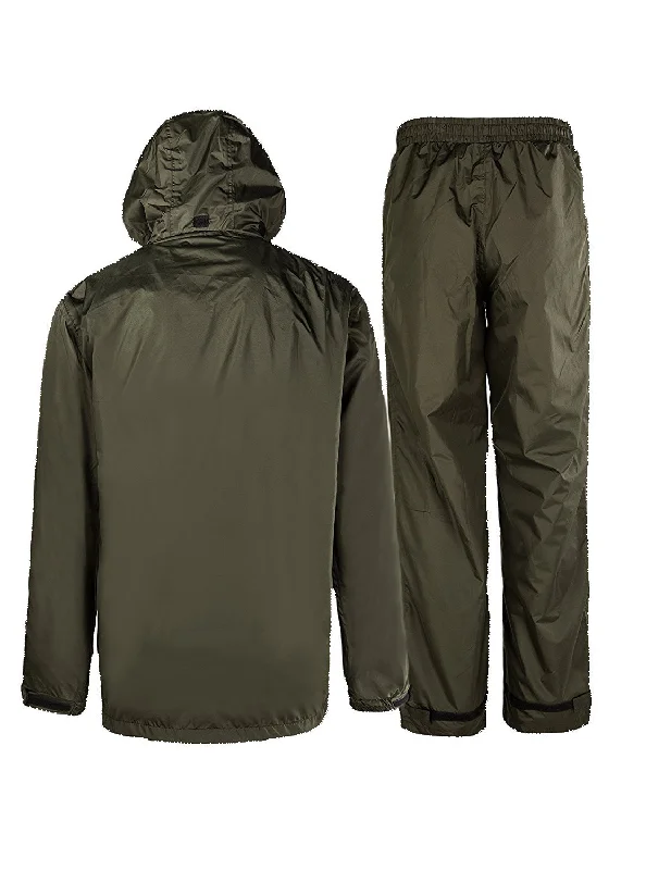 Romano nx 100% Waterproof Heavy Duty Double Layer Hooded Rain Coat Men with Jacket and Pant in a Storage Bag