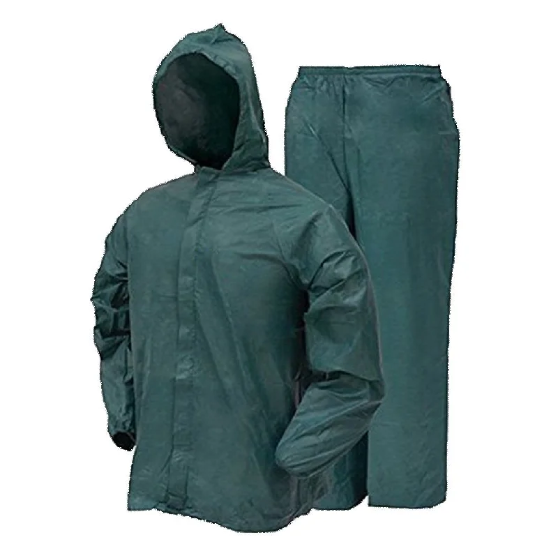 Romano nx 100% Waterproof Heavy Duty Double Layer Hooded Rain Coat Men with Jacket and Pant in a Storage Bag