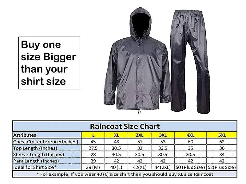 Romano nx 100% Waterproof Heavy Duty Double Layer Hooded Rain Suit Men in a Storage Bag