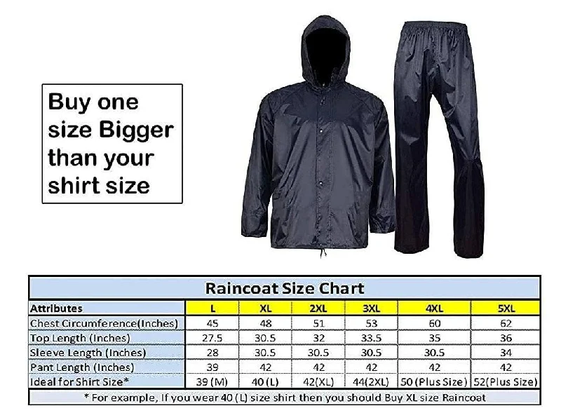 Romano nx 100% Waterproof Heavy Duty Double Layer Hooded Rain Suit Men in a Storage Bag