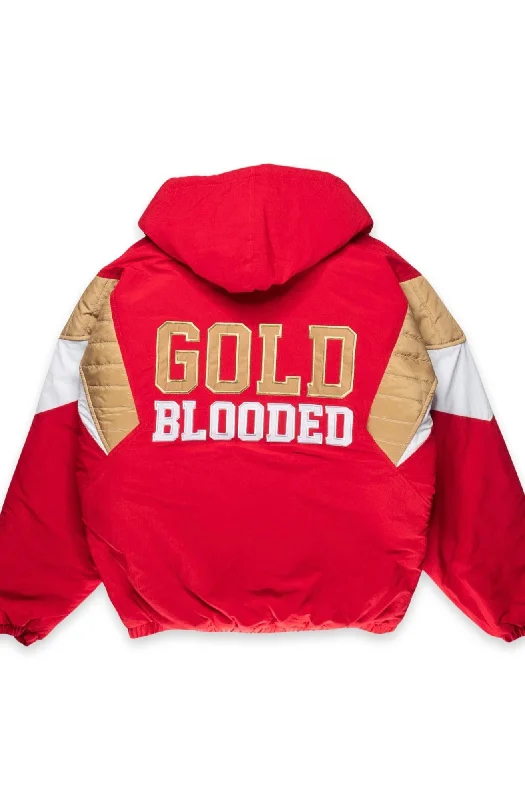 SAVS x Adapt :: Gold Blooded SFC (Men's Red/Gold Stadium Jacket)