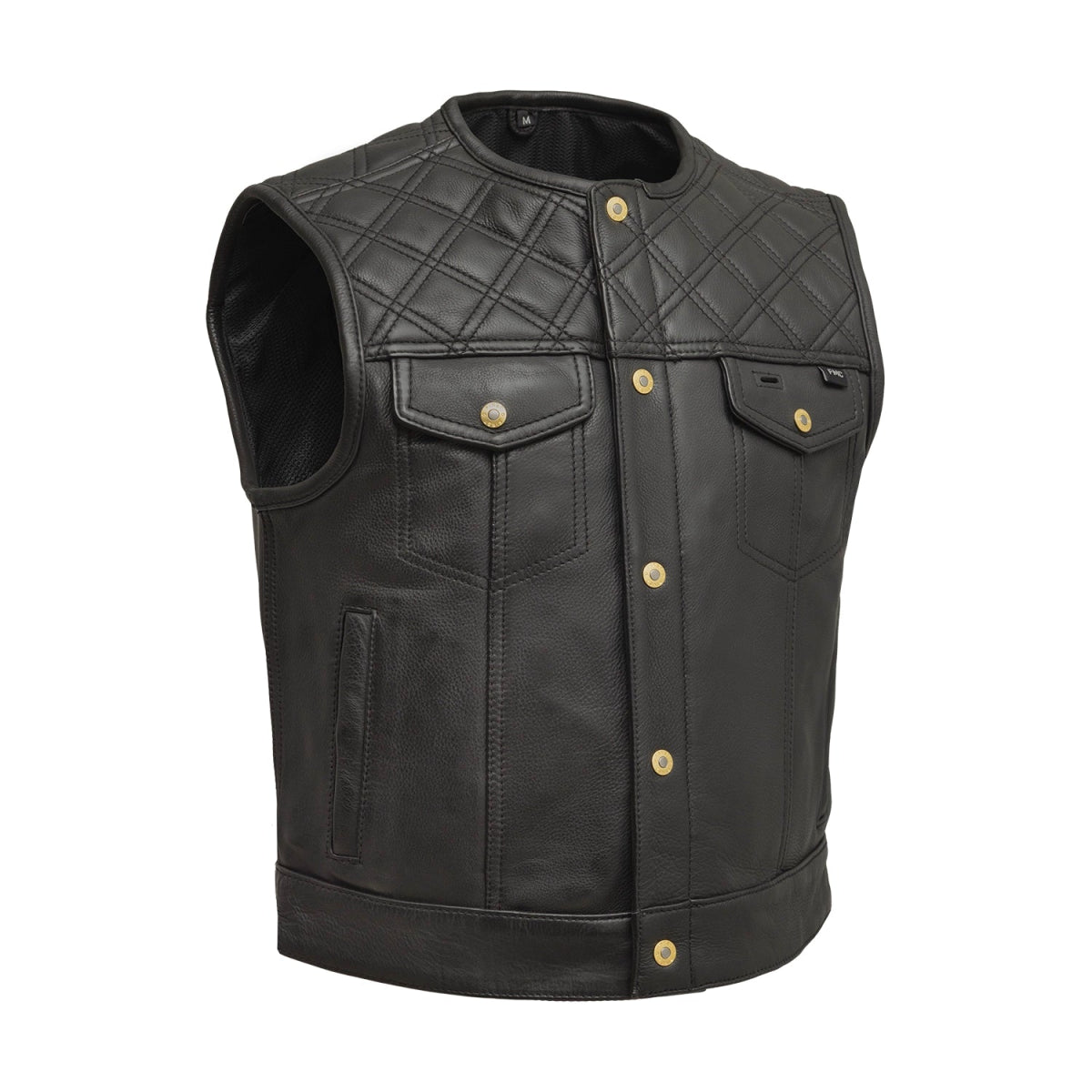 Shell Shock Men's Motorcycle Leather Vest (limited edition)