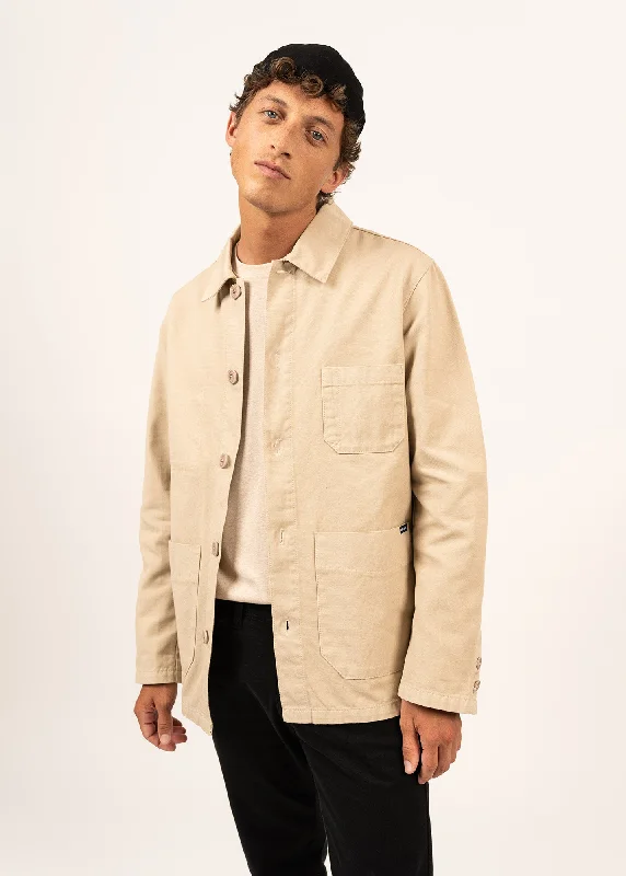 Sirocco fisherman's jacket - buttoned, in cotton canvas (SABLE)