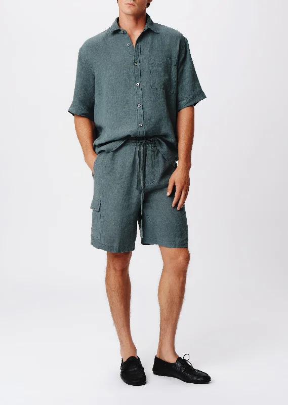 Linen with Wash Camp Shirt - Slate