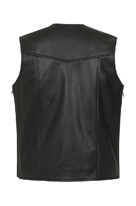 Telford Leather Perforated Panels Biker Vest