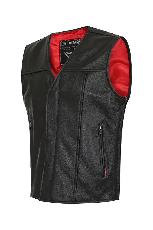 Telford Leather Perforated Panels Biker Vest