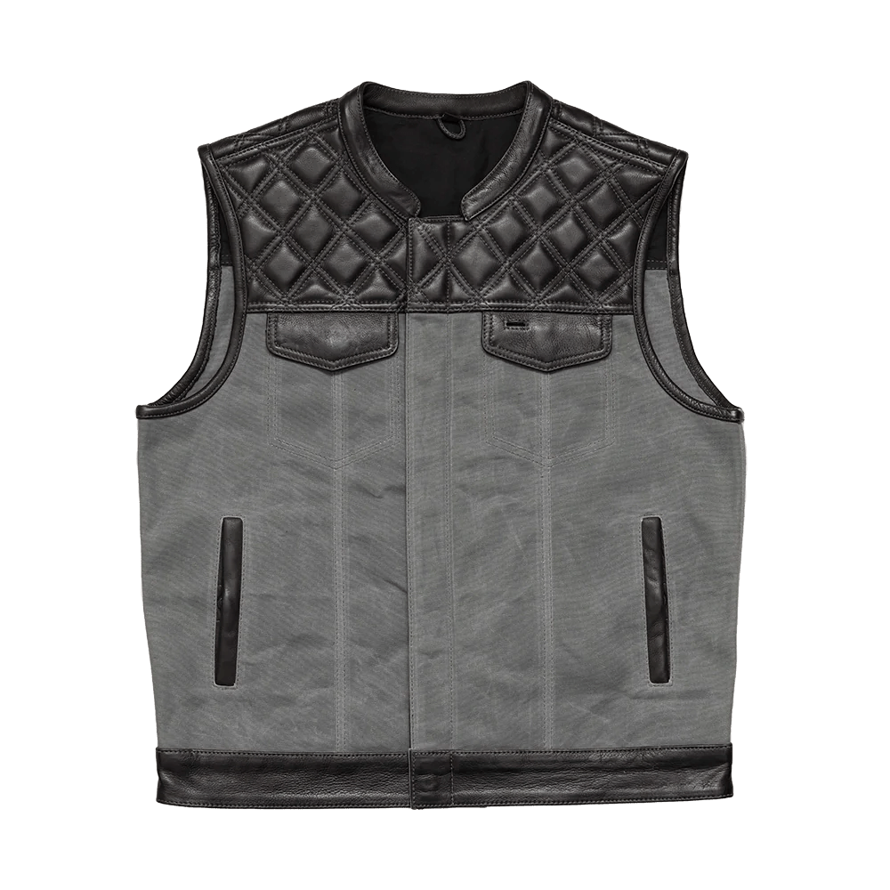 Waxed Hunt Club - Men's Motorcycle Vest (Limited Edition) Grey