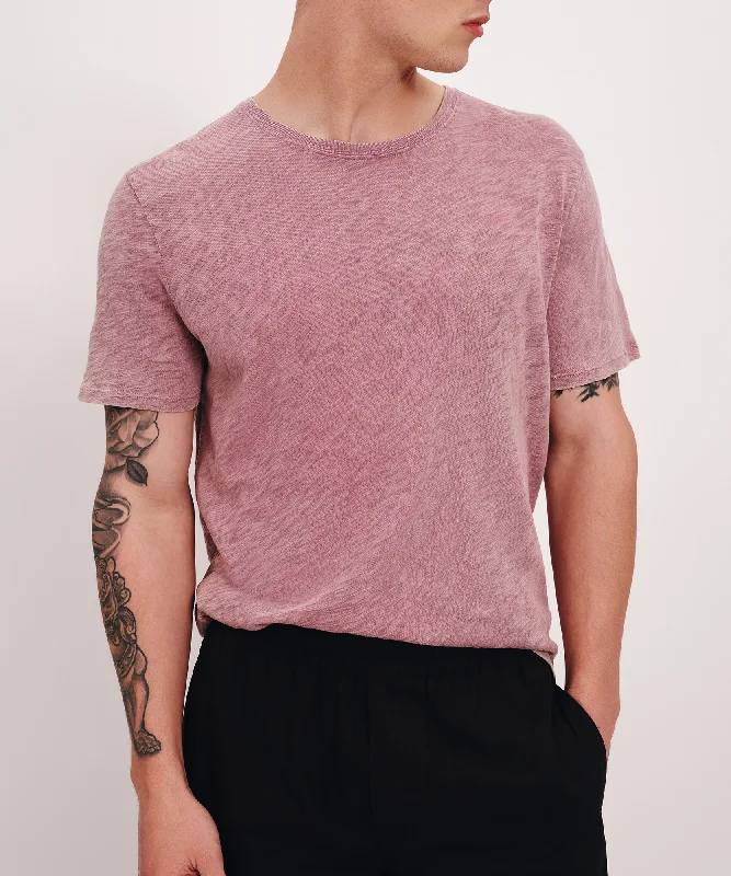 Slub Jersey with Chroma Wash Short Sleeve Crew Neck Tee - Wisty Mauve