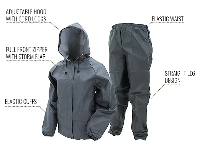 Zeel Water Fighter 100% Waterproof Double Layer Hooded Rain Coat Men with Jacket and Pant in a Storage Bag